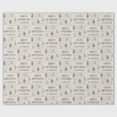 クリスマスカスタムの家族の名前 ラッピングペーパー (フラット)