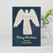 クリスマスカスタムの意味を持つキリスト教天使 シーズンカード (スタンド正面)