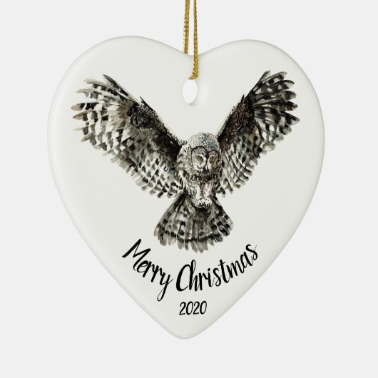 クリスマスカスタムの打撃型フクロウの鳥 セラミックオーナメント (右)