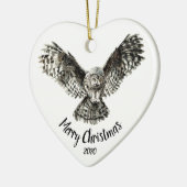 クリスマスカスタムの打撃型フクロウの鳥 セラミックオーナメント (左)