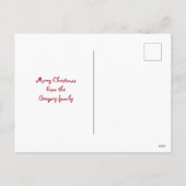 クリスマスカスタムの木の下のおもしろいオレンジの猫のネズミ シーズンポストカード (裏面)