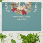 クリスマスカスタムの理由はイエスだ キッチンタオル (折り畳み)