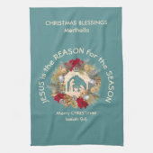 クリスマスカスタムの理由はイエスだ キッチンタオル (縦)