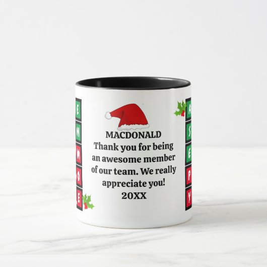 クリスマスカスタムの素晴らし社員の評価 マグカップ (中央)