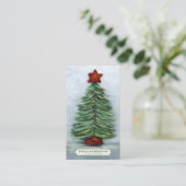 クリスマスカスタムのQRコードスキャン可能な休日 名刺 (スタンド正面)