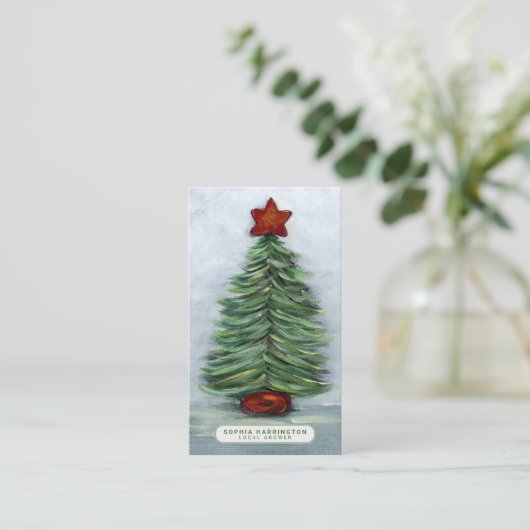 クリスマスカスタムのQRコードスキャン可能な休日 名刺 (スタンド正面)