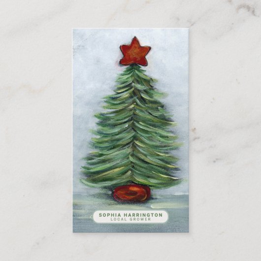 クリスマスカスタムのQRコードスキャン可能な休日 名刺 (正面)