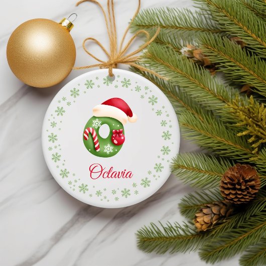 クリスマスカスタムイニシャルモノグラムファミリーイニシャル セラミックオーナメント