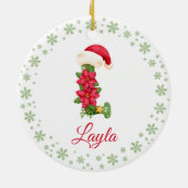 クリスマスカスタムイニシャルモノグラムファミリーキープサケ セラミックオーナメント (裏面)