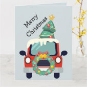 クリスマスカスタムインサイドトラック車用自動車 カード (黄色い花)