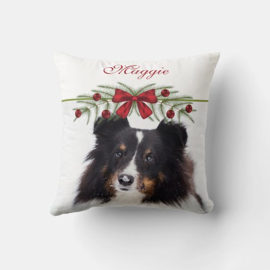 クリスマスカスタムガーランド付き写真テンプレート クッション (裏面)