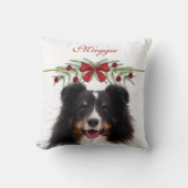 クリスマスカスタムガーランド付き写真テンプレート クッション (正面)