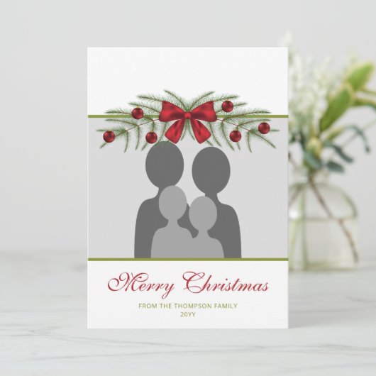 クリスマスカスタムガーランド付き写真テンプレート シーズンカード (スタンド正面)