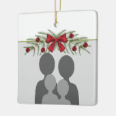 クリスマスカスタムガーランド付き写真テンプレート セラミックオーナメント (左)