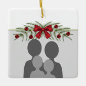 クリスマスカスタムガーランド付き写真テンプレート セラミックオーナメント (正面)