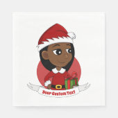 クリスマスカスタムガール漫画のナプキン スタンダードランチョンナプキン (正面)