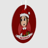 クリスマスカスタムガール漫画オーナメント オーナメント (正面)