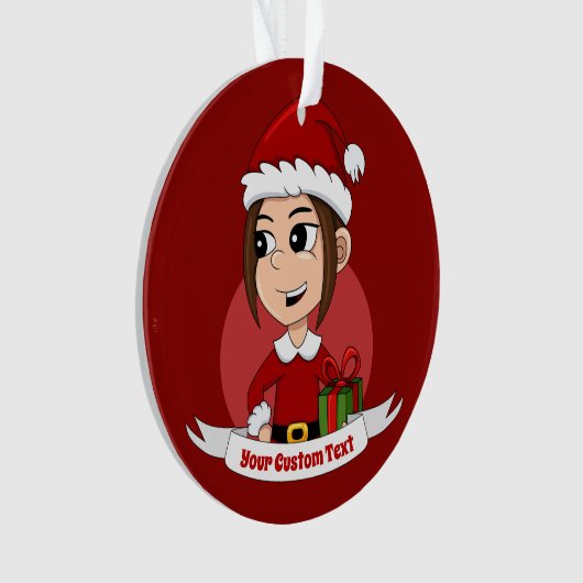 クリスマスカスタムガール漫画オーナメント オーナメント (正面)