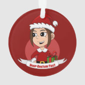 クリスマスカスタムガール漫画オーナメント オーナメント (裏面)