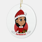 クリスマスカスタムガール漫画セラミックオーナメント セラミックオーナメント (左)