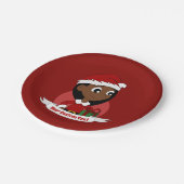 クリスマスカスタムガール漫画紙プレート ペーパープレート (アングル)