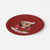 クリスマスカスタムガール漫画紙プレート ペーパープレート (アングル)