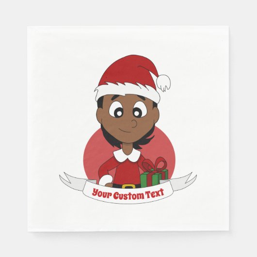 クリスマスカスタムガール漫画 スタンダードランチョンナプキン (正面)