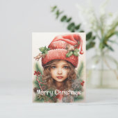 クリスマスカスタムガール25歳の女の子3 シーズンポストカード (スタンド正面)