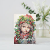 クリスマスカスタムガール25歳の女の子4 シーズンポストカード (スタンド正面)