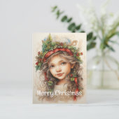 クリスマスカスタムガール25歳の女の子5 シーズンポストカード (スタンド正面)