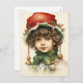クリスマスカスタムガール25歳の女の子6 シーズンポストカード (正面/裏面)