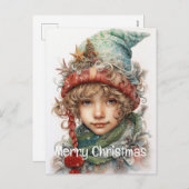 クリスマスカスタムガール25歳の女の子7 シーズンポストカード (正面/裏面)