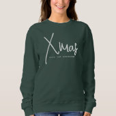 クリスマスカスタムクリスマスパーティーグリーン スウェットシャツ (正面)