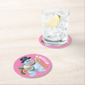 クリスマスカスタムコースター雪だるま冬のワンダーランド ラウンドペーパーコースター (インサイチュ)