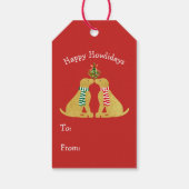 クリスマスカスタムゴールデンレトリバーキスをするズミストレトー ギフトタグ (裏面)