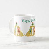 クリスマスカスタムゴールデンレトリバーキスをするズミストレトー コーヒーマグカップ (正面左)