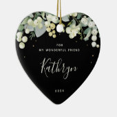 クリスマスカスタムハート型の写真なし セラミックオーナメント (右)