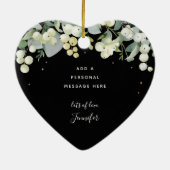 クリスマスカスタムハート型の写真なし セラミックオーナメント (裏面)