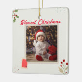 クリスマスカスタムフォトオーナメント セラミックオーナメント (左)