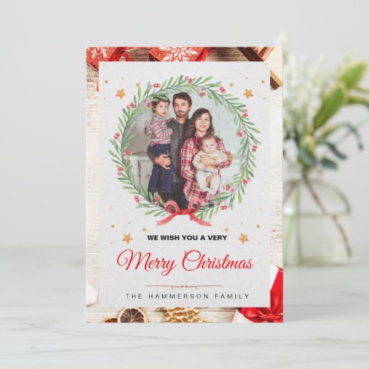 クリスマスカスタムフォトカード招待状 招待状 (スタンド正面)