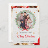クリスマスカスタムフォトカード招待状 招待状 (正面/裏面)