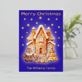 クリスマスカスタムフォト名トポグラフィ金ゴールド 箔シーズンカード (立ち正面)