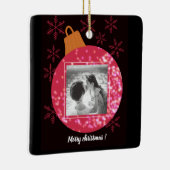 クリスマスカスタムブラックのコラージュのボーブル セラミックオーナメント (右)