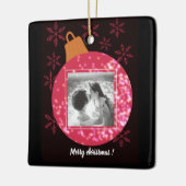 クリスマスカスタムブラックのコラージュのボーブル セラミックオーナメント (左)