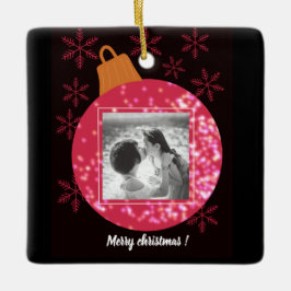 クリスマスカスタムブラックのコラージュのボーブル セラミックオーナメント