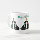 クリスマスカスタムブラックラボミスタレキスをするトー コーヒーマグカップ (正面左)