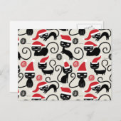 クリスマスカスタムプレゼント猫 シーズンポストカード (正面/裏面)