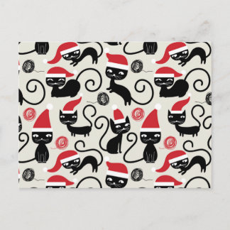 クリスマスカスタムプレゼント猫 シーズンポストカード