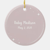 クリスマスカスタムベビー足プリント蝶 セラミックオーナメント (裏面)
