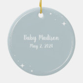 クリスマスカスタムベビー足プリント蝶 セラミックオーナメント (裏面)